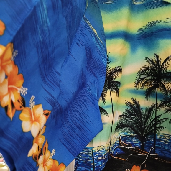 Men Size 2XL The Original Hawaiian Togs Palm Trees button down shirt multicolor - Picture 4 of 6